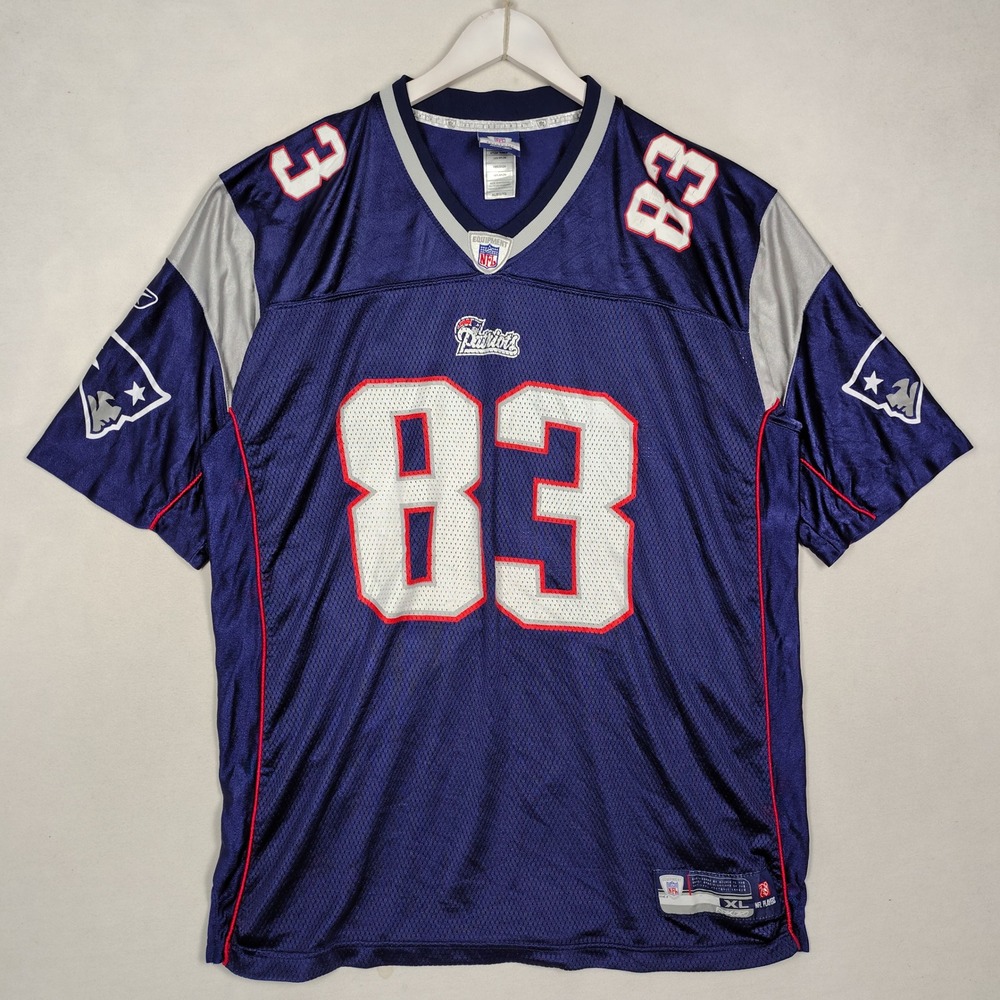 Reebok NFL New England Patriots Wes Welker 83 Jersey Mens XL Navy Blue Mesh